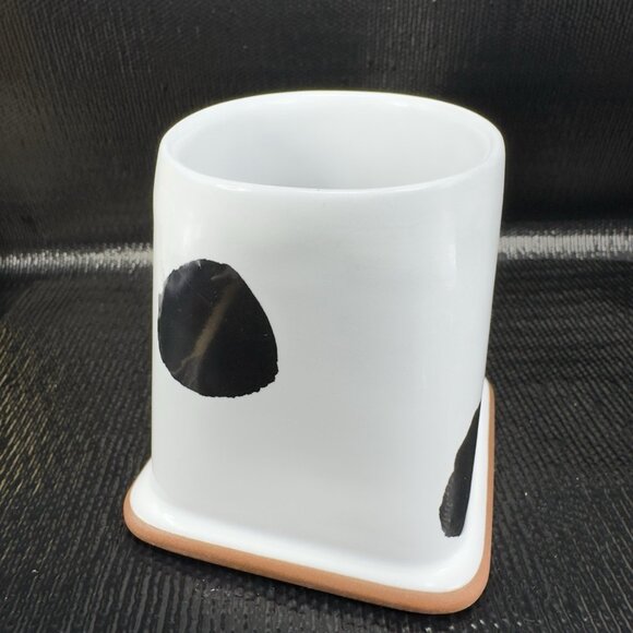 Vintage 1993 Hand Made RedWare Coffee Mug Cup Udderly Cow Pattern Mug Signed VTG - Picture 7 of 13